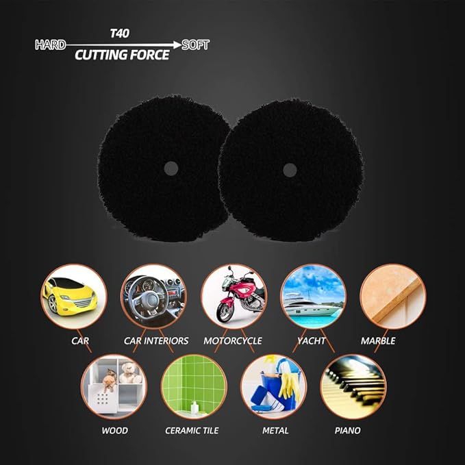 SPTA Microfiber Polishing Pad, 2Pcs 6Inch 150mm Microfiber Cutting Finishing Disc with Hook & Loop Backing for Car Buffer Polisher Cutting Buffing Waxing and Polishing