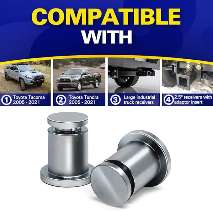 HitchSafe HS7021T Hitch Bolt Set | Hitch Bolts For Thicker Weld Receivers | Made For HitchSafe Vault - Includes 2 Extended Hitch Bolts For Large Trucks & Car Trailer Hitch | Truck Accessories