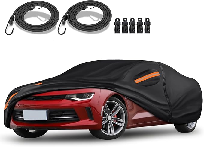 Special 16 Layers Full Car Cover Fit for Chevrolet Camaro 2010-2024 Coupe/Convertible, Ultra Heavy 600D Oxford Cloth, Can Withstand Summer Sun Exposure and Winter Snow, Rain, Dust, and UV