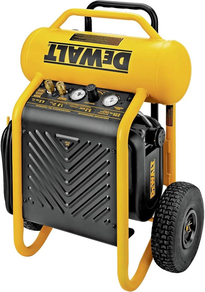 DEWALT Air Compressor, 225-PSI Max, Hand Carry with Wheels, 4-1/2 Gallon (D55146)