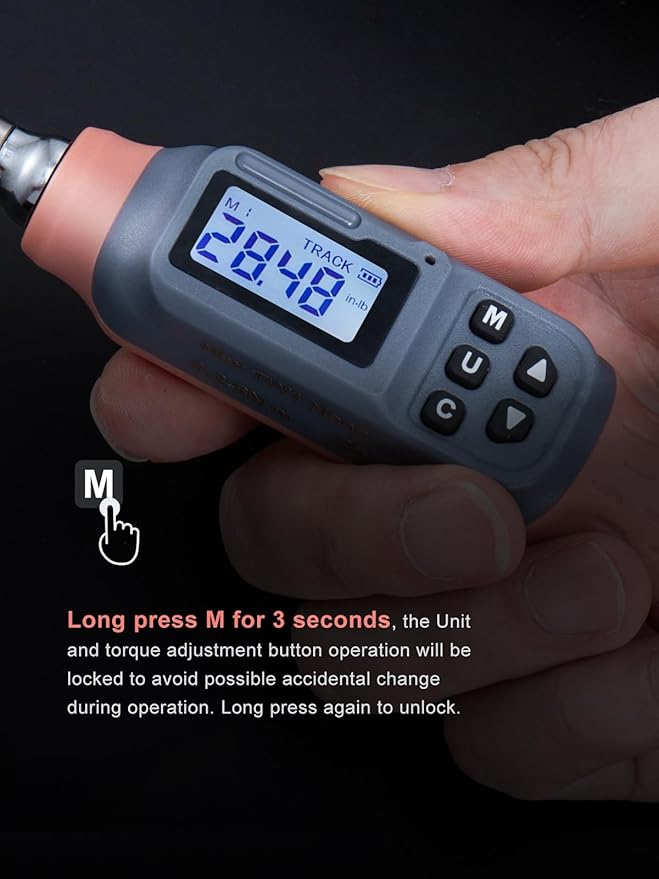 GROWNEER Digital Torque Screwdriver, 2.66-53.1 In-lbs/0.3-6 Nm, 1/4'' Drive Inch Pound Torque Screwdriver Electrician with Buzzer & LED Indicator, 27 In 1 Torque Wrench Screwdriver Set, Orange