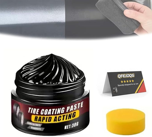 Premium Tire Coating & Trim Restorer, Tire Coating Paste, Long-Lasting Ceramic Coating & UV Protection, Bring Back the Original Deep Black Shine to Rubber and Plastic ﻿(1pc)