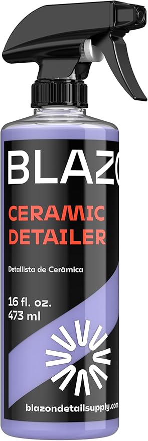 BLAZON Ceramic Detailer Spray Coating- Hydrophobic Shine & Surface Protection- Glossy Ceramic Clear Coat Paint Sealant- Cars, Trucks, Motorcycles, RVs, Boats & More- 16 fl oz
