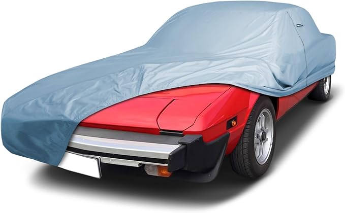 iCarCover Premium Car Cover for 1972-1989 Fia t X 1/9 Heavy Duty Waterproof All-Weather Automobiles Custom Fit Indoor Outdoor UV Snow Protection Covers with Straps and Bag