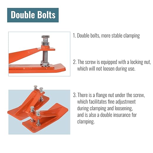 Doppy 2Pcs Tractor Bucket Edge Protector, 3/8'' Thick Snow Skid Tamer, Double Hex Lock Nuts & Bolts Included for Snow Removal, Leaves, Gravel Spreading, Orange