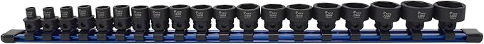 Astro Tools 78319 19pc 3/8" Drive 6-24mm Low Profile Nano Impact Socket Set - No Skips
