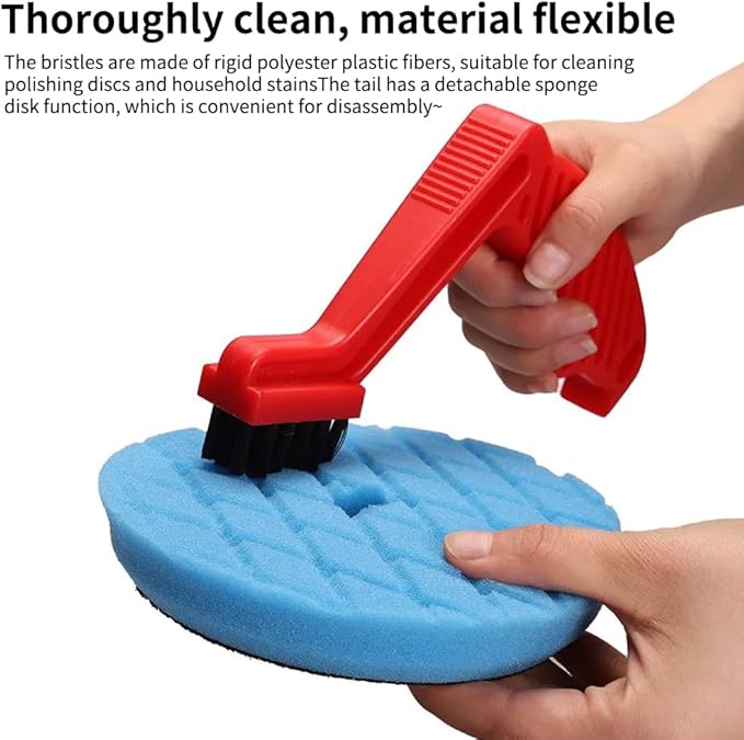 Wool Buffing Pad and Polishing Pad Cleaner Tool Set, Polishing Spur Tool Set, Foam Buffing Pad Conditioning Brush, Car Buffing Pad Professional Cleaning Tool