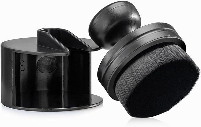 Auto Detail Brushes, ire Shine Applicator Brush, Automotive Tire Dressing Applicator Brush, Storage Stand Included for Detailing and Car Wash Kit, Black