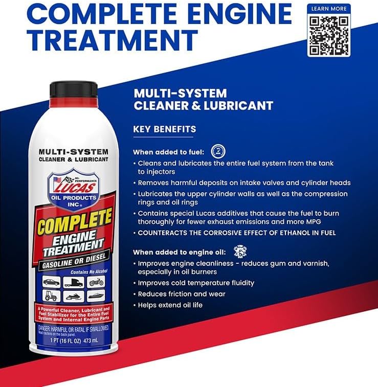 Lucas Oil 10016 Complete Engine Treatment - 16 Ounce