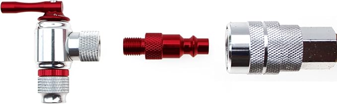 Prestacycle Air Compressor Adapter for CO2 Heads – 6061-T6 Alloy Coupler Plug to Inflate Bike Tires at Home – Compatible with All CO2 Heads, Fits I/M Air Compressor Quick Connectors
