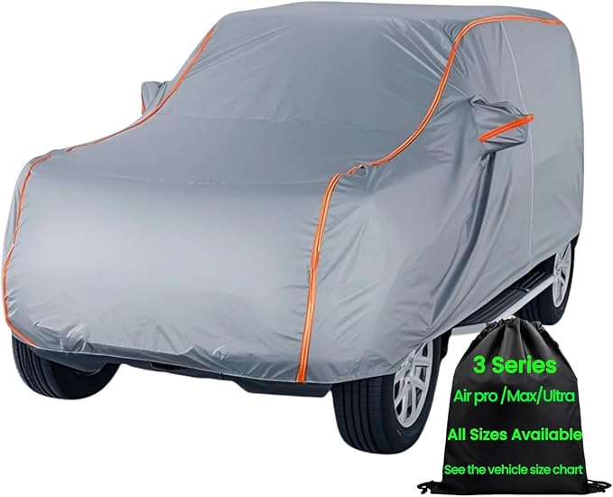 Small SUV Car Cover Waterproof All Weather, Outdoor Full SUV Cover Rain Sun UV Protection, Universal Fit for Subaru Crosstrek, Jeep Liberty Compass, Kia Soul Sportage Fit Up to 182"