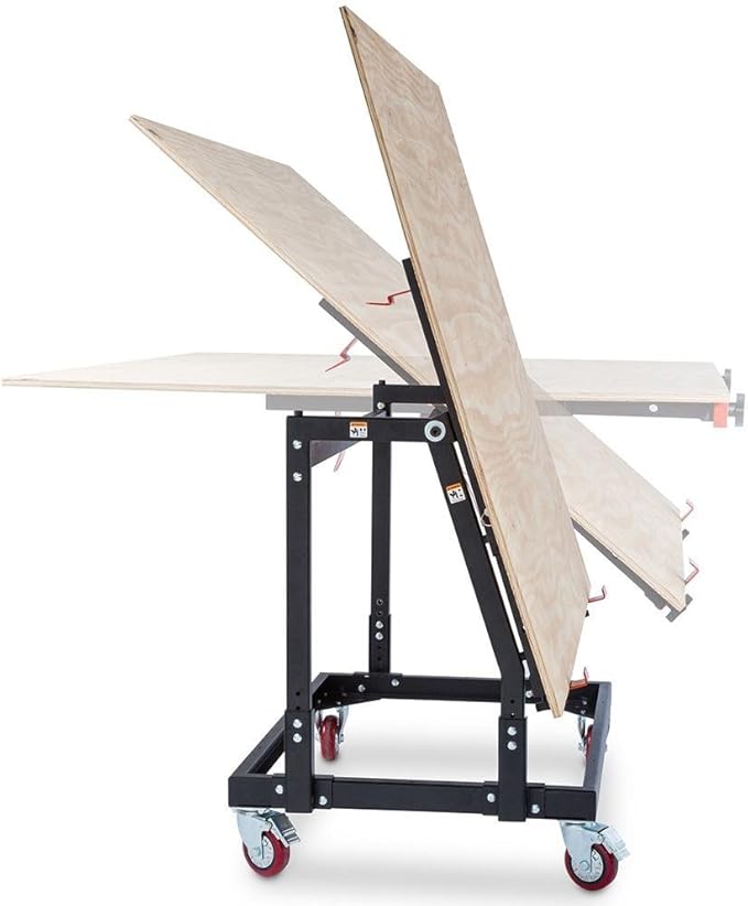 Rockler Material Mate Panel Cart and Shop Stand – Mobile Base Stand Contains Smooth Rolling 4” Casters – Mobile Workbench for Tools - Rigid Steel Frame Construction – Woodworking Tools and Accessories