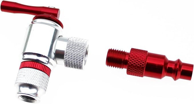 Prestacycle Air Compressor Adapter for CO2 Heads – 6061-T6 Alloy Coupler Plug to Inflate Bike Tires at Home – Compatible with All CO2 Heads, Fits I/M Air Compressor Quick Connectors