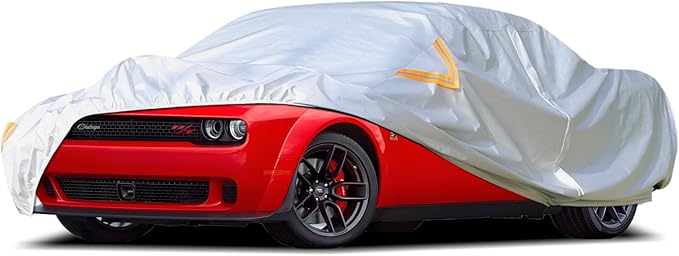Car Cover Waterproof All Weather,Car Covers for Automobiles with Driver Door Zipper,Outdoor Car Cover Rain,Snow and UV Protection with Waterproof Adhesive Strip, Fit Sedan-Length 197" to 202"
