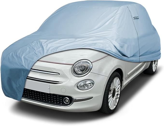 iCarCover Premium Car Cover for 2012-2019 Fia t 500 / 500c / 500e Hatchback Heavy Duty Waterproof All-Weather Automobiles Custom Fit Indoor Outdoor UV Snow Protection Covers with Straps and Bag