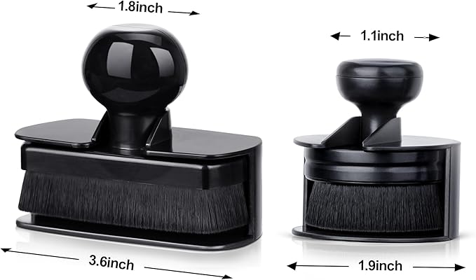 2pcs Large Car Tire Shine Applicator,Vegan Tire Shine Brush - Automotive Tire Dressing Applicator Brush with Storage Stand for Tire Detailing & Car Wash Kit, 3.6 Inch Length (Black)