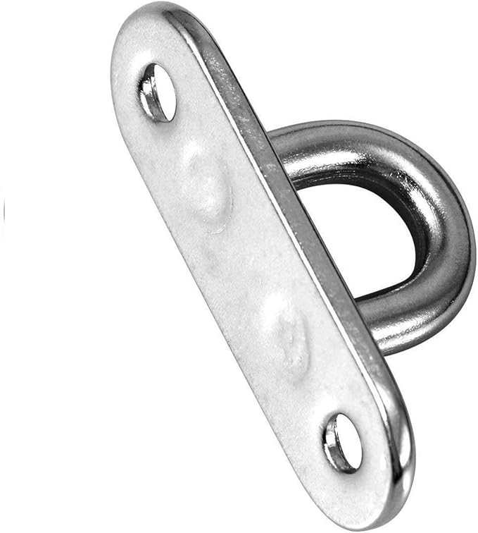 Hulless 4 Pcs 3.1 Inch 304 Stainless Steel Ceiling Hooks Pad Eyes Plate Marine Hardware Hooks with Screws