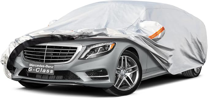 6 Layer Car Cover Custom Fit Mercedes-Benz S-Class S250 S300 S350 S400 S450 S550 S560 S600 (1972-2025) Waterproof All Weather, Heavy Duty Outdoor Snow Sun Rain Uv Protection