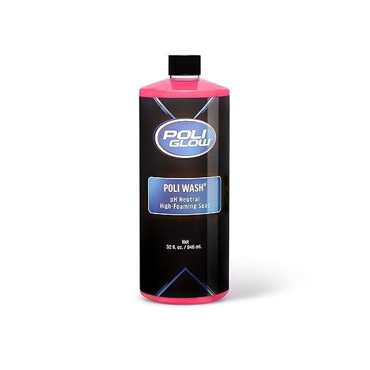 Poli Glow Poli Wash – 32 oz Concentrated Foaming Soap for Boats, RVs & All Vehicle Surfaces – pH Neutral, Biodegradable – Safe for Poli Glow, Ceramic Coatings, Fiberglass, Gel Coat, Aluminum & Paint