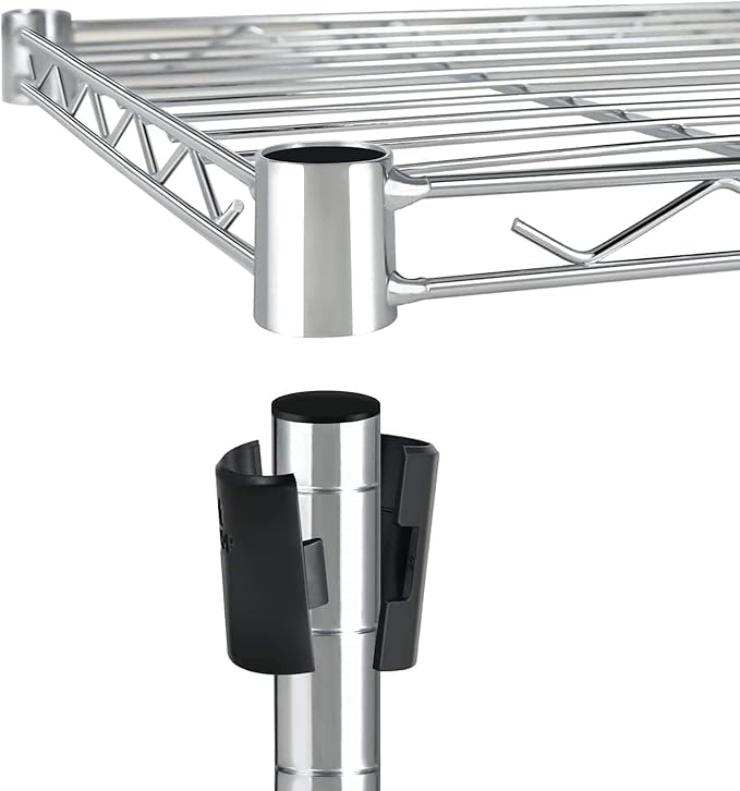 Simple Deluxe Heavy Duty 5-Tier Storage Shelving Unit, 35.83" W x 13.98" D x 61.02" H, 1250 Lbs Loading Capacity, Chrome