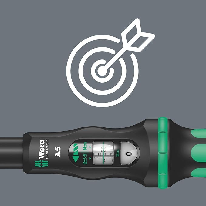 WERA 05075604001 Click-Torque A 5 Torque Wrench with Reversible Ratchet, 2.5-25 Nm, 1/4" x 2.5-25 Nm