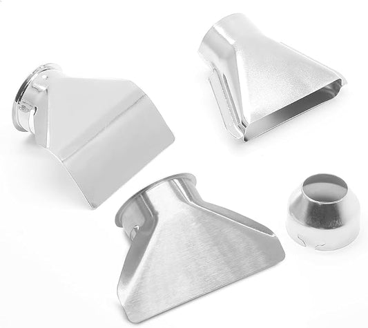 4 Pcs Heat Gun Nozzles Kit, Stainless Steel Reflector Nozzle Hot Air Gun Accessory for Hot Air Gun Soldering Station Nozzle Tool