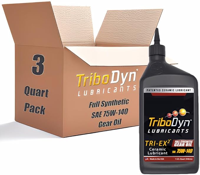 Tri-Ex2 75W-140 Synthetic Gear Oil - API GL-5/MT-1 - Patented Ceramic Technology - Pack of 3 Quarts (3 Quart Pack, 75W-140)