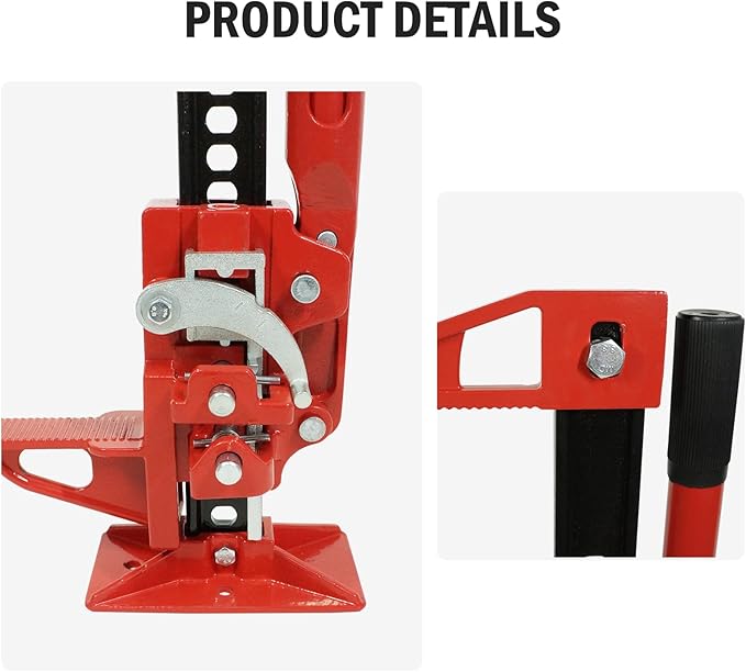 GarveeTech 3 T Farm Jack, 33 in Utility Farm Jack, 6600 LBS Capacity Ratcheting Off Road Utility Jack, Heavy-Duty Farm Jacks Foratv, Utv, SUV, Tractor, Truck, Universal Jack