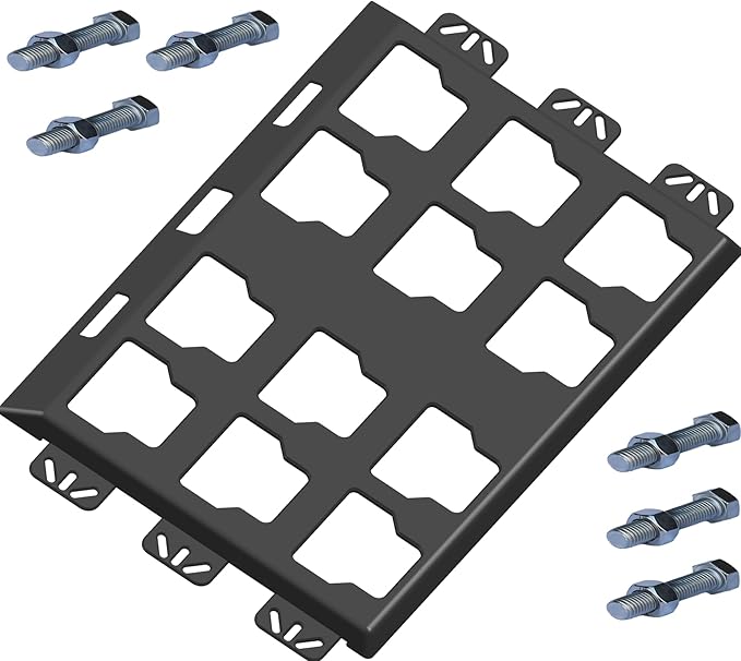 VELCKING for Milwaukee Packout Mounting Plate, Metal Storage Base, Wall and Floor Compatible Toolbox Mount (BLACK, 1-Full Plate)