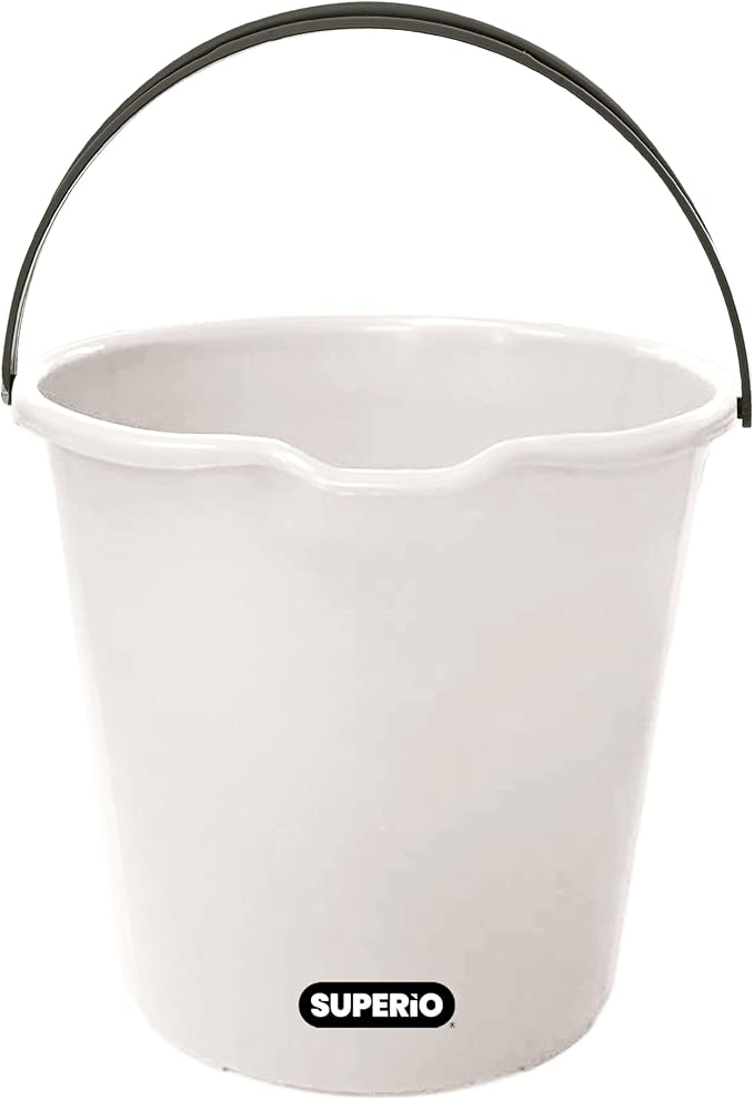 Superio Plastic Cleaning Bucket for Home, 2 Gallon Pail for Mopping with Large Spout - Bucket for Floor Mopping, Car Wash - Bowls for Camping, Fishing