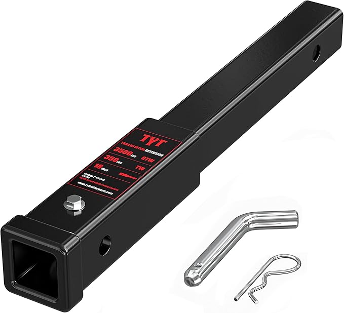 TYT Trailer Hitch Extension 18" inch, Trailer Extender for 2-inch Receiver with 5/8" Advanced Hitch Pin, 3500 lbs GTW / 350 lbs TW