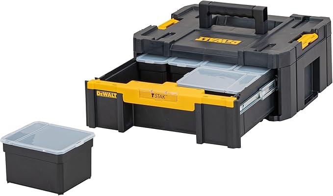 DEWALT DWST1-70705 T-Stak III Tool Storage Box with Drawer, Yellow/Black, 17.6 cm*44.0 cm*31.4 cm