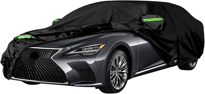 Waterproof Car Covers Replace for 2007-2025 Lexus LS460 LS500 LS600HL, 6 Layers All Weather Custom-fit Car Covers with Zipper Door & Windproof Bands for Snow Rain Dust Hail Protection (LS)