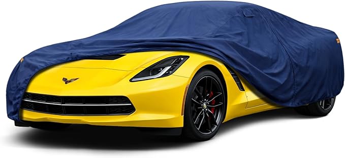 Coverlex Premium Chevy Corvette C4 C5 C6 C7 Car Cover Waterproof All Weather, Heavy Duty Car Tarp Custom Fit for 1983-2019 Chevy Corvette C4, C5, C6, C7, Stingray, Z06, ZR1, Grand Sport