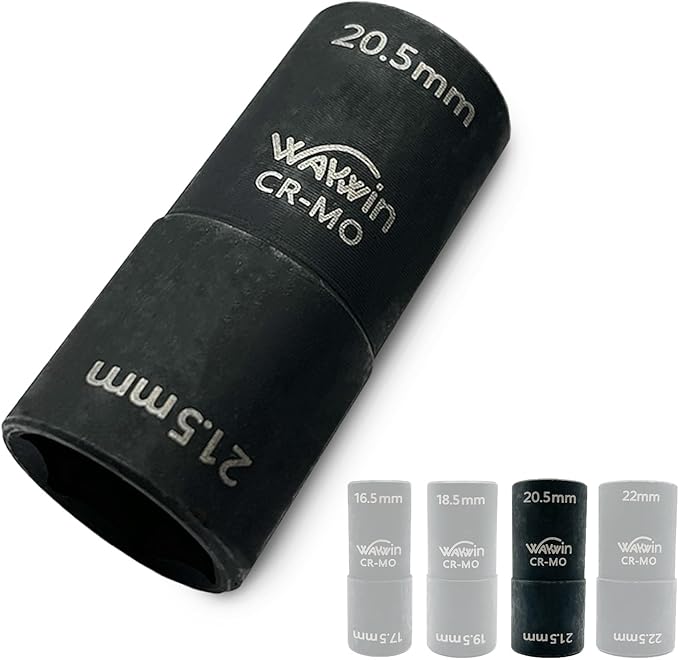 2-1 Double Ended Damaged Wheel Nut Socket 1/2-Inch Impact Socket Wall Impact Flip Socket 20.5 × 21.5 mm