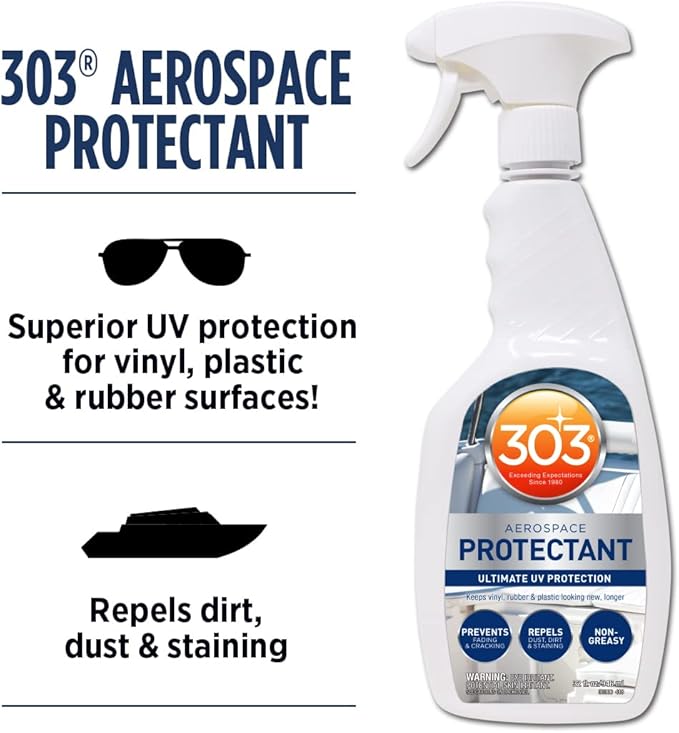 303 Marine Aerospace Protectant – UV Protection – Repels Dust, Dirt, & Staining – Smooth Matte Finish – Restores Like-New Appearance – 32 Fl. Oz. (30306-6PK)
