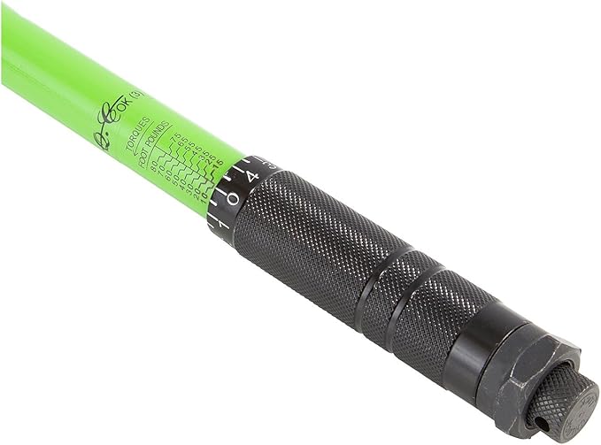 OEMTOOLS 25694 3/8” Drive Click-Style Torque Wrench | Green | 14.5” Long | 10-80 Ft-Lb (13.558-108.47 Nm) | Accurate to +/- 4% | Knurled Handle for a Secure Grip | Clicks at Desired Torque