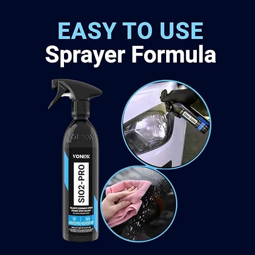 Vonixx SiO2-PRO Ceramic Spray Sealant | Protection for Ceramic-Coated Surfaces | Water & Dirt Repellent | Compatible with Matte Paint, PPF, Vinyl | Up to 4 Months Protection | 16.9 fl oz (500 ml)