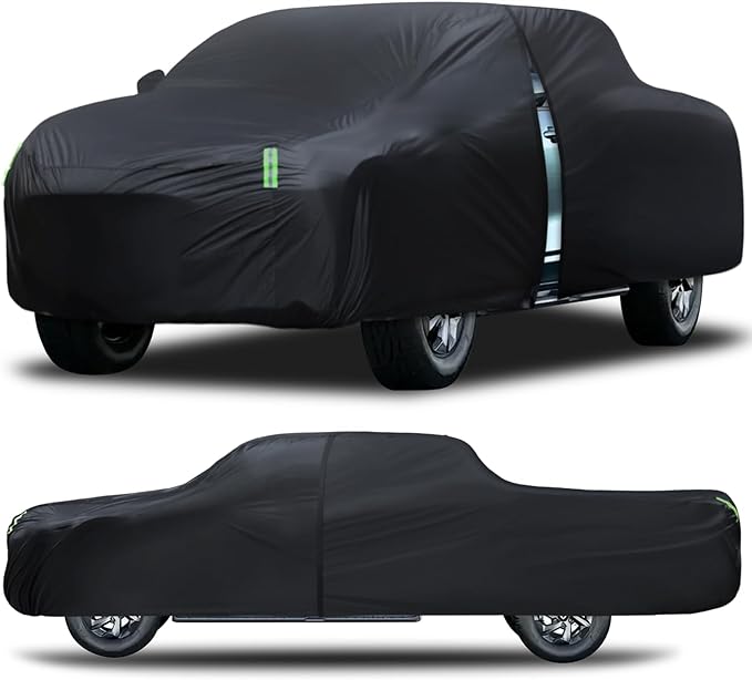 Car Cover Waterproof All Weather Full Outdoor Pickup Truck Cover Rain UV Protection, Size T2 Universal Fit for Ford F150 Chevy Silverado Dodge Ram 1500. (Fit Truck Length 221 to 228 inch)