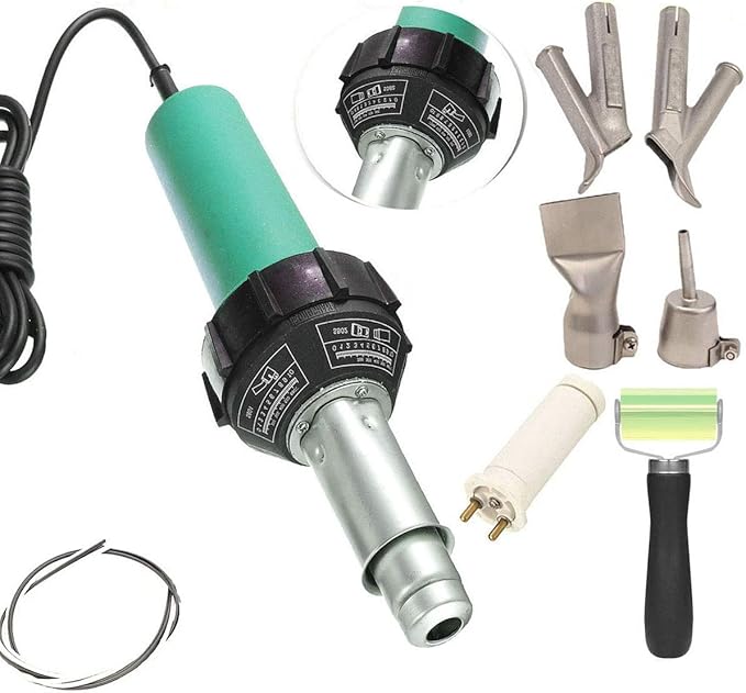 1600W Plastic Welder Hot Air Gun Torch Welding Heat Gun Handhold Rod with Speed Nozzles Pistol Hot Gas Pistol