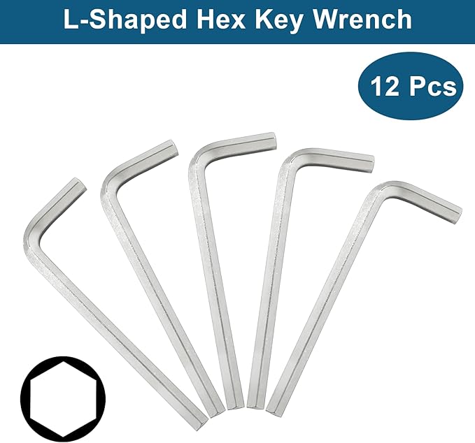Biaungdo 12 Pcs 4mm Hex Key Wrench, Small Allen key Wrench, L Shaped Hexagon Wrench, Hex Key Spanner Wrench Set Hexagon Head Replacement Repairing Tool for Repairing Bike, Furniture
