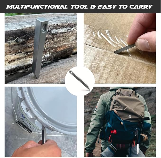 EDC Titanium Pry Bar 2 Pack - Heavy Duty Mini Keychain Prybar - Mighty Miniature Portable Multitool, Screwdriver, Bottle Opener, & Box Opener