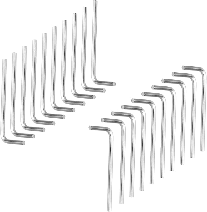 Piutouyar 3mm Hex Key Wrench, 20pc L-Shaped Allen Key Set for Bike & Furniture Repair