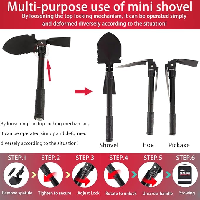 Car Roadside Emergency Kit, with Jumper Cables Automotive Kit,Car Safety Roadside Assistance Kit Headlamp,Tow Straps, Safety Hammers, Rainwear, Gloves.Black
