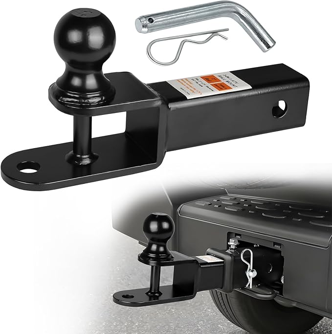Donext ATV/UTV Trailer Hitch, Towing Ball Mounts with 2" Ball, Tow Hitch with Pin and Clip, Fits 2-Inch Receiver, Black