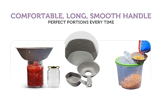 Wide Mouth Funnel with 1 Cup Measuring Scoop Set, Perfect for Funnels for Kitchen Use Filling Jars, Kitchen Set, Canning Funnel for Mason Jars, Plastic Measuring Cup