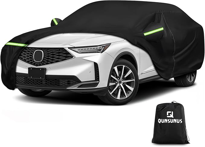 QUNSUNUS SUV Car Cover for Acura MDX 2001-2025, Compatible with Honda Pilot 2009-2022 with Cotton Lining, All Weather Waterproof Cover with Straps and Zipper