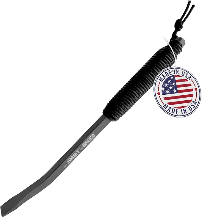 Broco Jimmy Tactical Pry Bar, EDC, Rescue & Breaching Tool, Durable Steel, Comfort Grip, Nail Puller Tool, Crowbar, 10.5inch Prybar