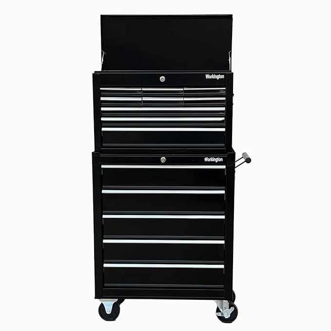Workington Rolling Metal Tool Chest with 5 Drawers, 24" 5-Drawer Tool Chest Cabinet with Ball Bearing Drawer Slides, Steel Tool Storage Box Organizer 4101 Black