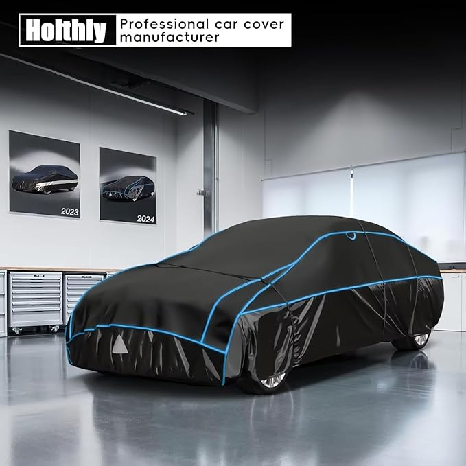 Hail Protector Car Cover, Outdoor Anti Hail Car Covers Thick Multi-Layered EVA, Hail Proof Car Cover Waterproof All Weather, Hail Protection Padded Fit Sedan/Coupe (Length Up to 185 inch